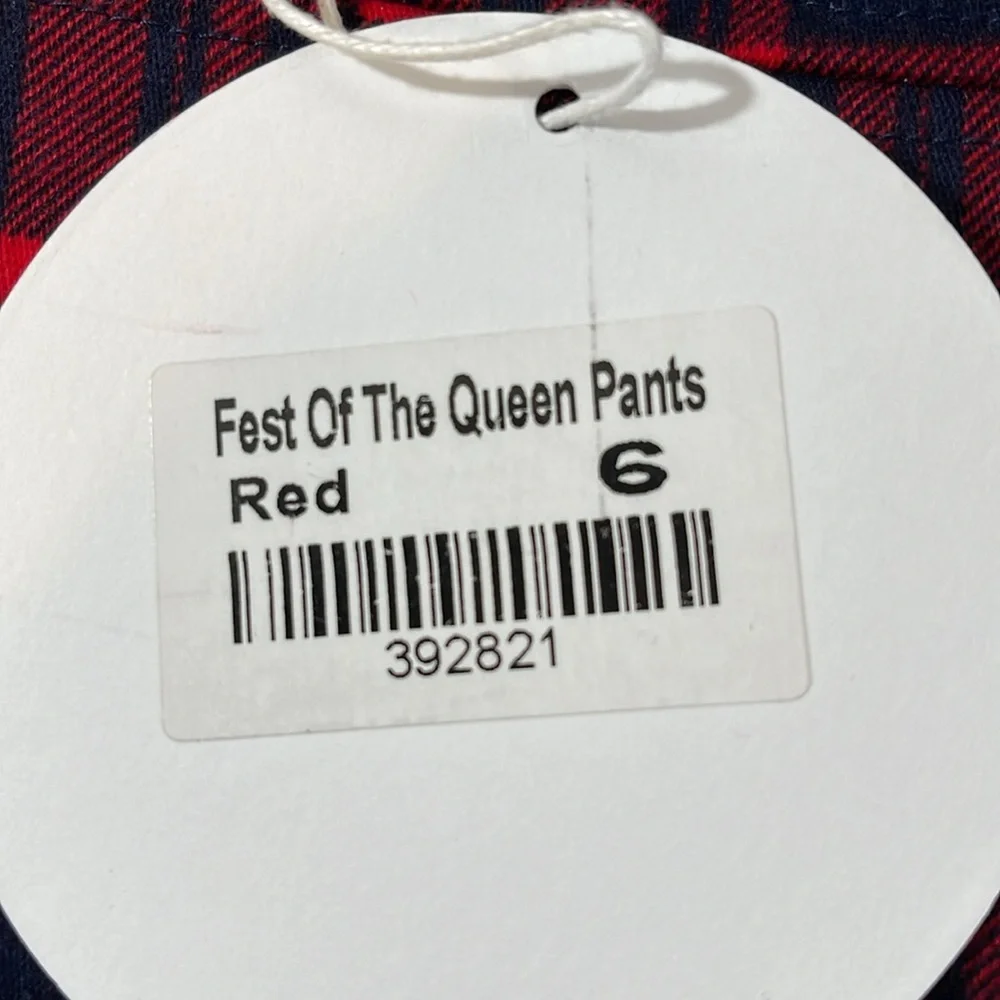PRINCESS POLLY Fest Of The Queen Plaid Flare Pants Size 6 Pockets NEW - Picture 7 of 10